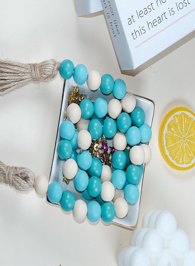 TACOLO Wood Beads Garland with Tassels, 1 Pcs Farmhouse Rustic Country Decor Prayer Beads Boho Chic for Farmhouse, Wall Hanging, Home Decoration (Gold, 39 Inch) - Image 5